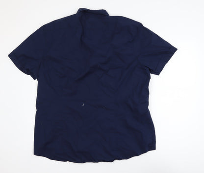 Michael Kors Men's Blue 2XL Slim Fit Cotton Stretch Polo Shirt