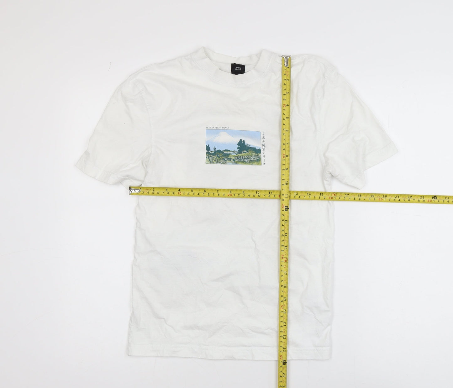 River Island Men’s White Art Graphic Cotton T-Shirt XS