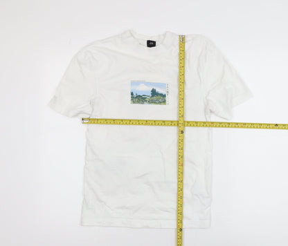 River Island Men’s White Art Graphic Cotton T-Shirt XS