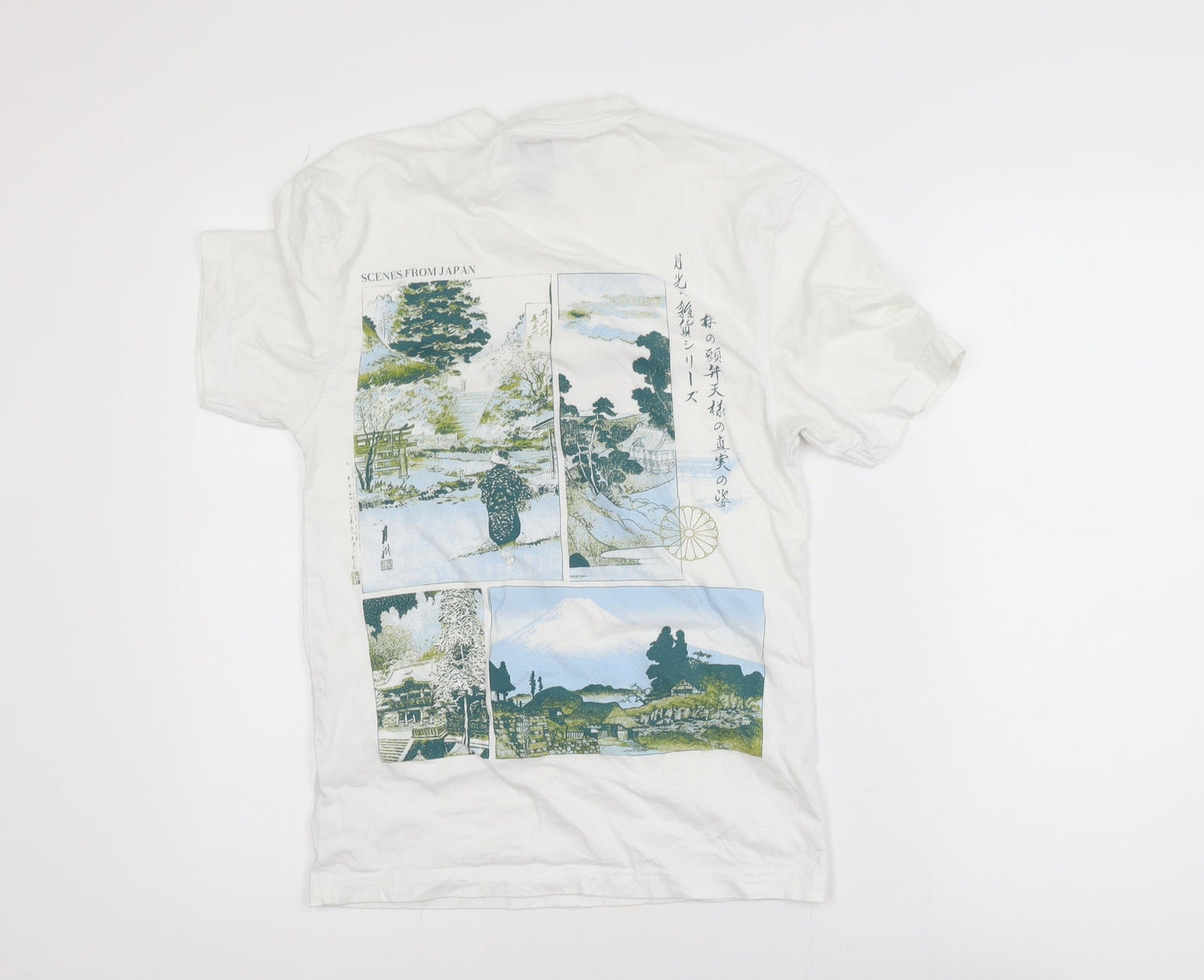 River Island Men’s White Art Graphic Cotton T-Shirt XS
