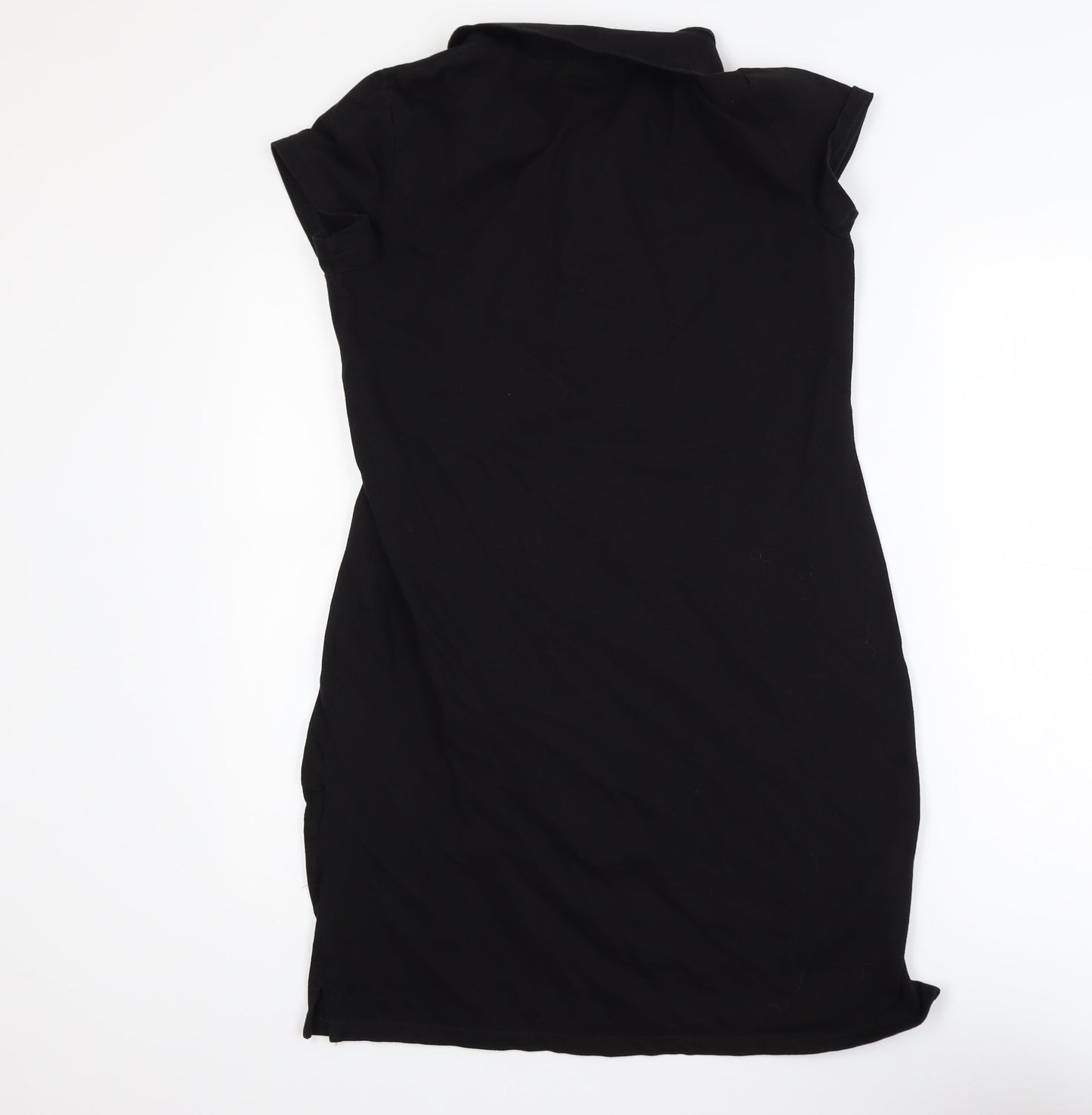 DKNY Women’s Black Short Sleeve Collared T-Shirt Dress Size S