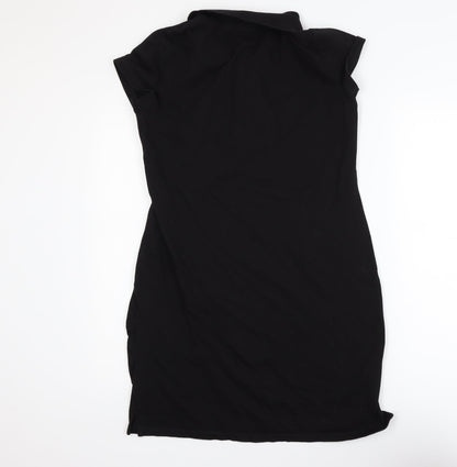 DKNY Women’s Black Short Sleeve Collared T-Shirt Dress Size S