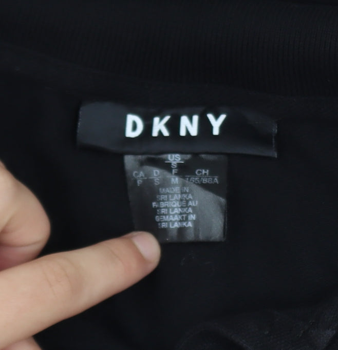 DKNY Women’s Black Short Sleeve Collared T-Shirt Dress Size S