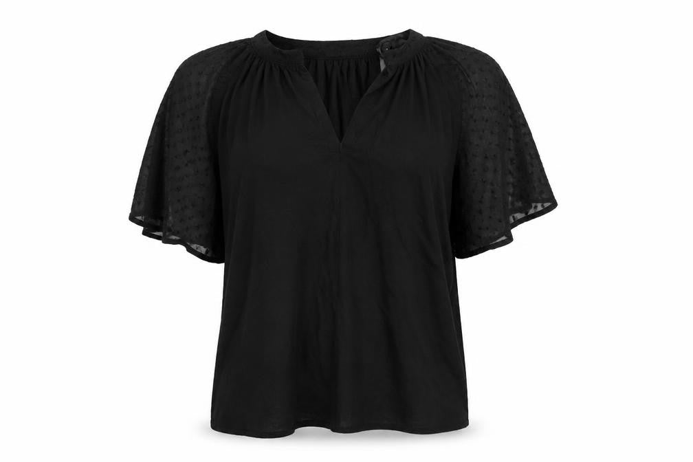 Next Women's Black Flutter Sleeve Tunic Blouse Size 10