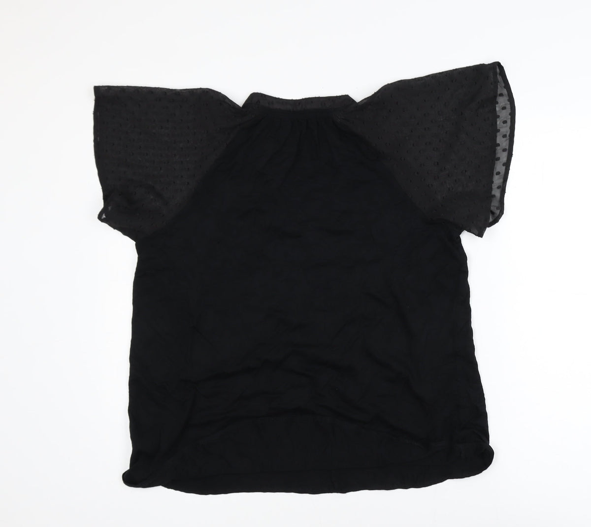 Next Women's Black Flutter Sleeve Tunic Blouse Size 10