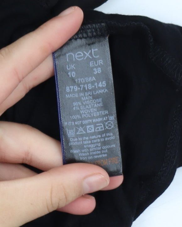 Next Women's Black Flutter Sleeve Tunic Blouse Size 10