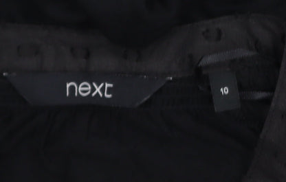 Next Women's Black Flutter Sleeve Tunic Blouse Size 10