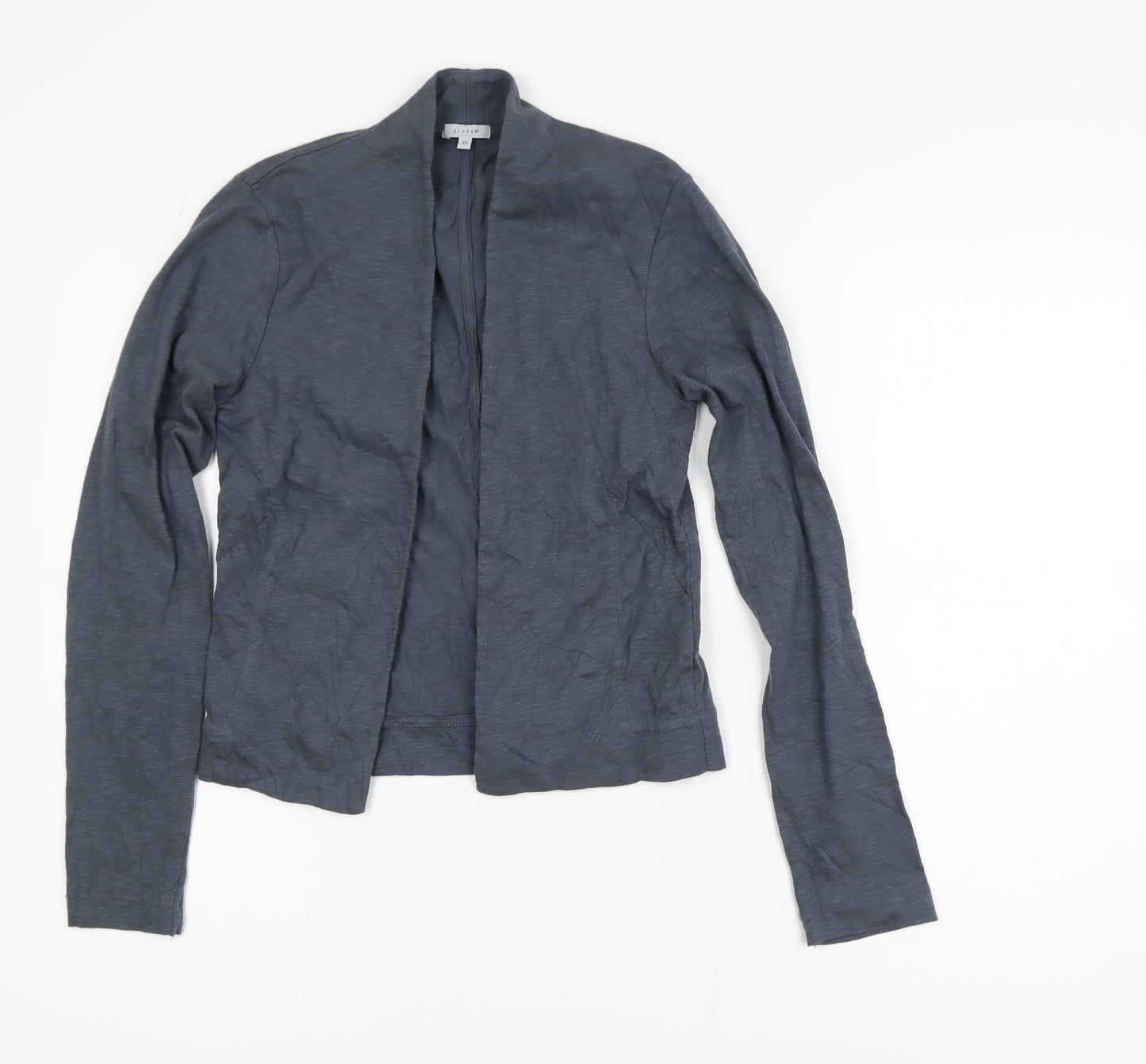 Jigsaw Women's Grey Cotton Blazer XS Lightweight Jersey Jacket