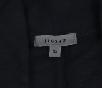 Jigsaw Women's Grey Cotton Blazer XS Lightweight Jersey Jacket