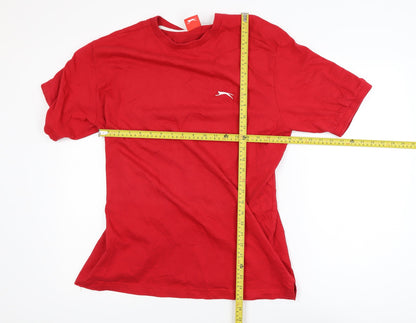 Slazenger Men's Red Crew Neck Cotton Short Sleeve T-Shirt Size L