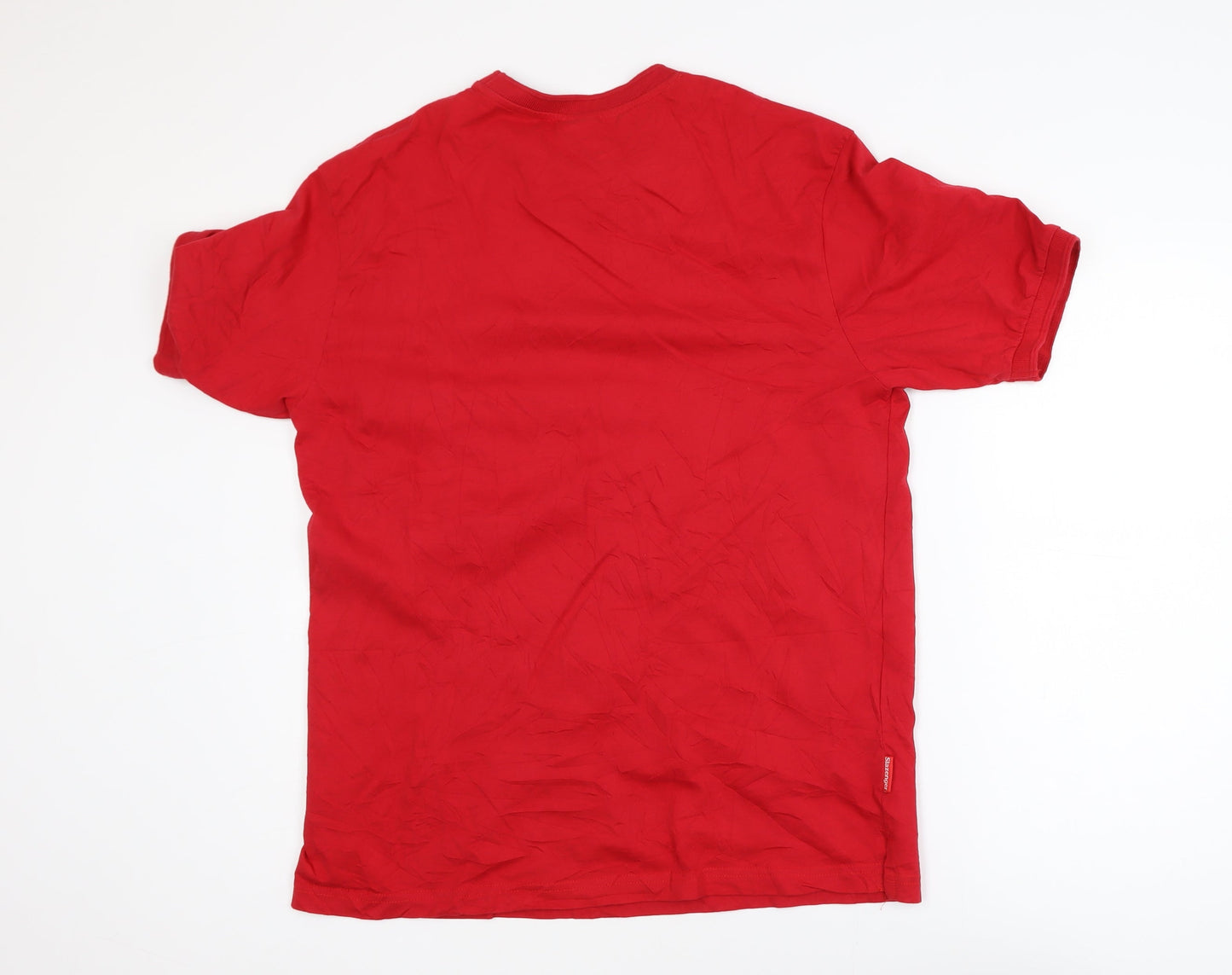 Slazenger Men's Red Crew Neck Cotton Short Sleeve T-Shirt Size L