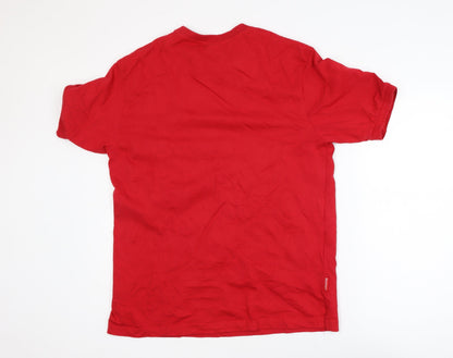 Slazenger Men's Red Crew Neck Cotton Short Sleeve T-Shirt Size L