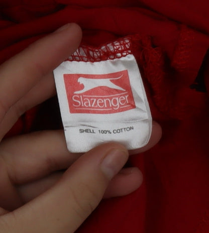 Slazenger Men's Red Crew Neck Cotton Short Sleeve T-Shirt Size L