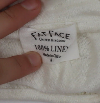 Fat Face Women’s Ivory Linen Camisole Tank Top Size 8