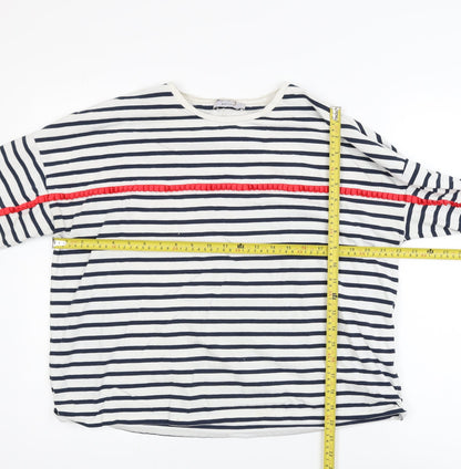 Marks and Spencer Womens Multicoloured Striped 3/4 Sleeve Crew Neck T-Shirt Size 14