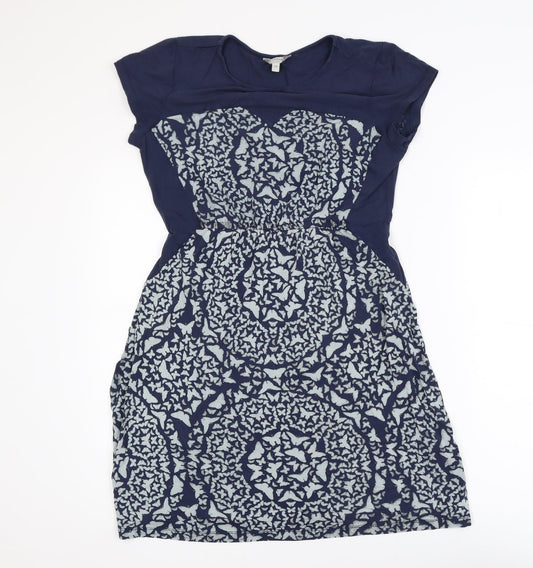 FatFace Women's Blue Floral Fit & Flare Dress Size 10
