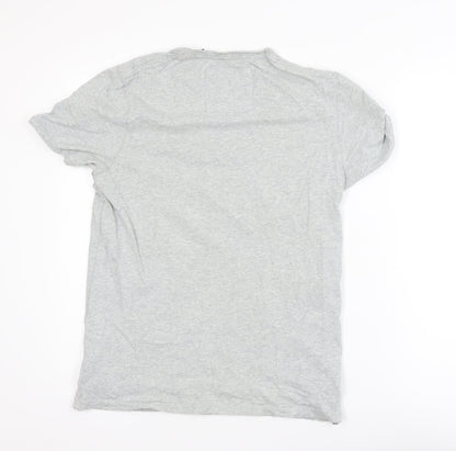 Ted Baker Men's Grey Graphic Motorcycle Print Cotton T-Shirt Size M