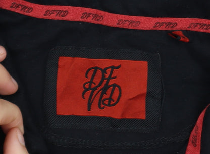 DFND Men’s Black Polo Shirt Medium Cotton Blend Logo