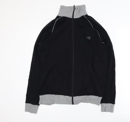 Hugo Boss Mens Black Track Jacket Medium Full Zip Athletic Style