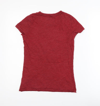 Abercrombie & Fitch Men's Red Crew Neck Graphic T-Shirt Size S