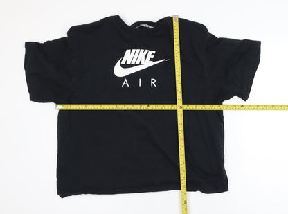 Nike Air Black Cotton Men's Medium Crew Neck Graphic T-Shirt