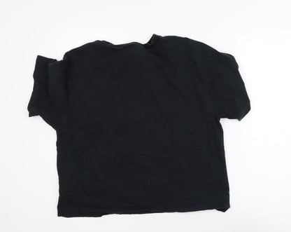 Nike Air Black Cotton Men's Medium Crew Neck Graphic T-Shirt
