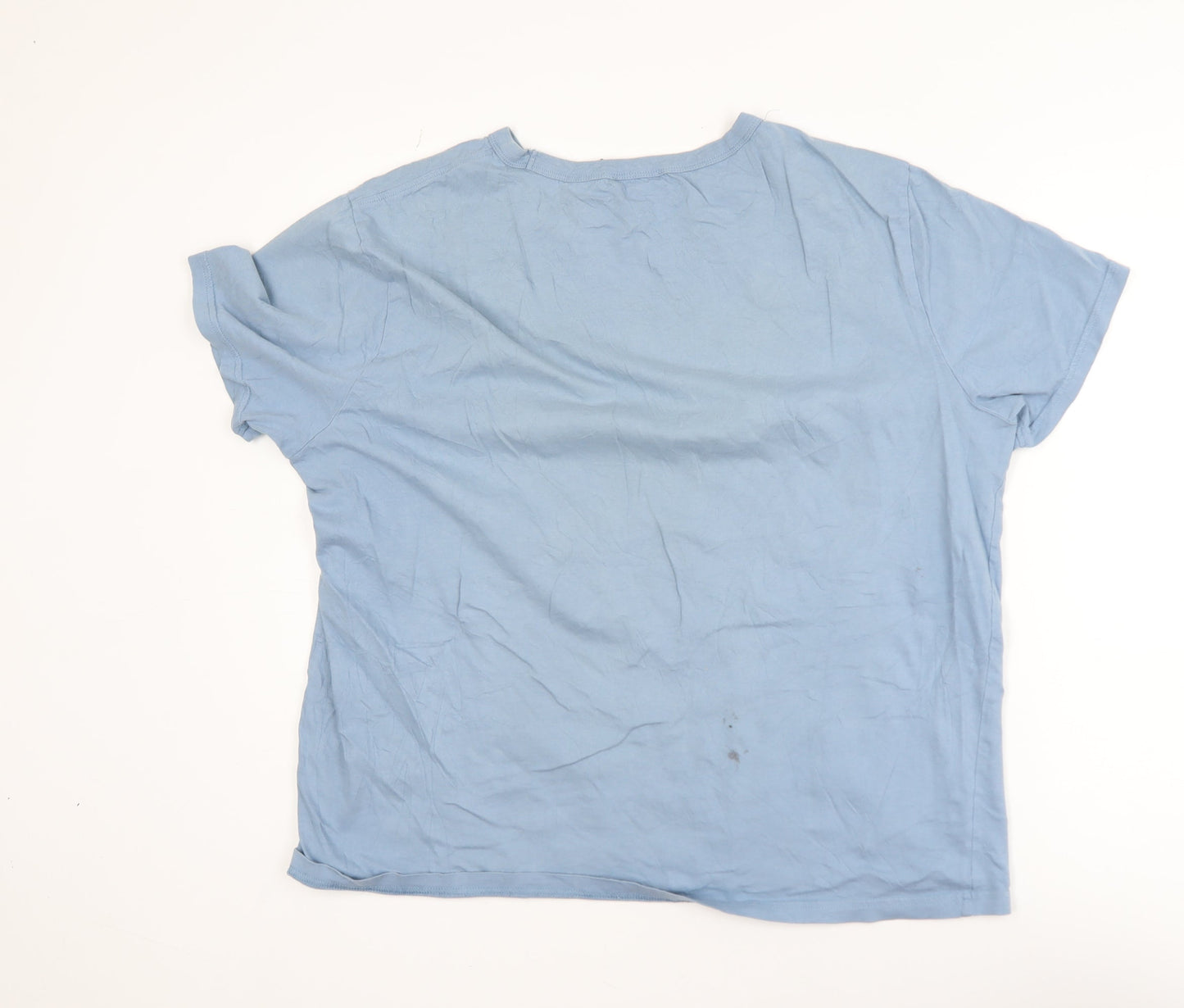 United Colors of Benetton Men’s Blue 2XL Cotton Crew Neck T-Shirt