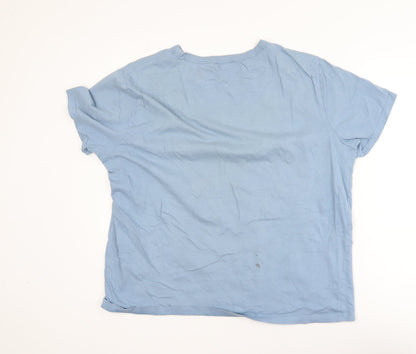 United Colors of Benetton Men’s Blue 2XL Cotton Crew Neck T-Shirt