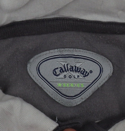 Callaway Mens Grey Striped X Series Golf Polo Shirt L