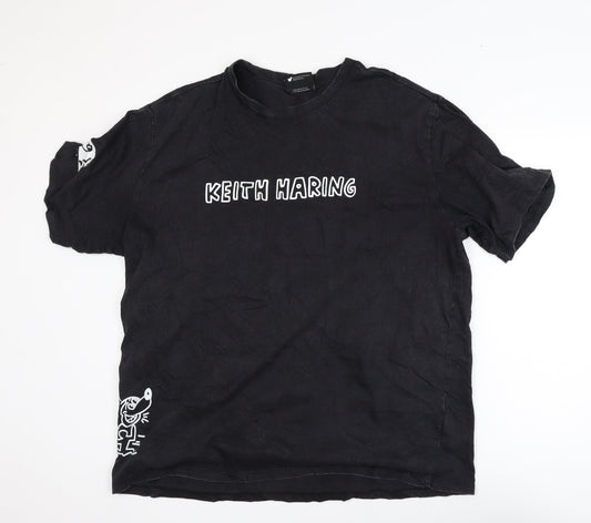Disney x Keith Haring Men's Black Mickey Mouse Art T-Shirt XL
