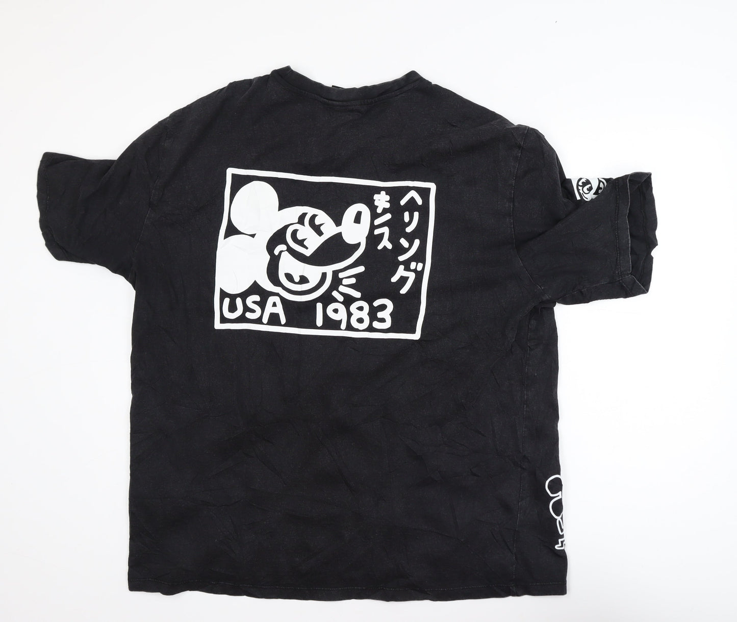 Disney x Keith Haring Men's Black Mickey Mouse Art T-Shirt XL