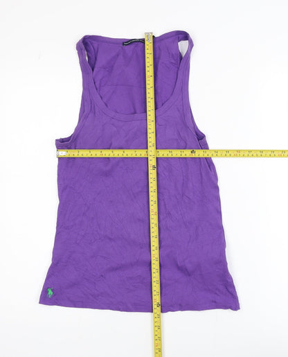 Ralph Lauren Women Purple Cotton Racerback Tank Top Size 14