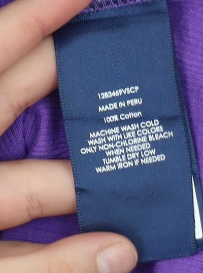 Ralph Lauren Women Purple Cotton Racerback Tank Top Size 14