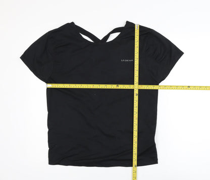 LA Gear Womens Black Short Sleeve Active T-Shirt Size 18