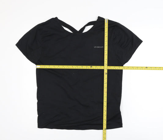 LA Gear Womens Black Short Sleeve Active T-Shirt Size 18