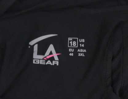 LA Gear Womens Black Short Sleeve Active T-Shirt Size 18