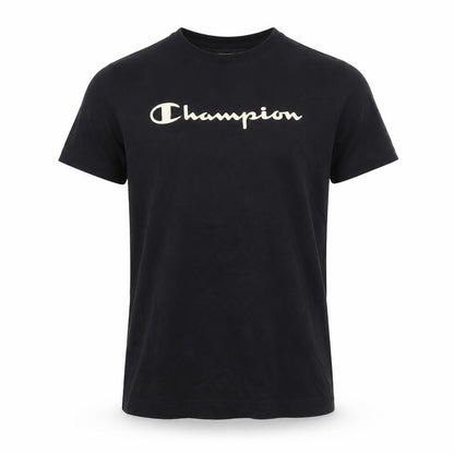 Champion Men's Black Small Logo Graphic Short Sleeve T-Shirt