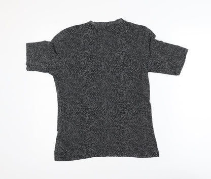 H&M Women’s Black Polka Dot Short Sleeve Viscose T-Shirt M