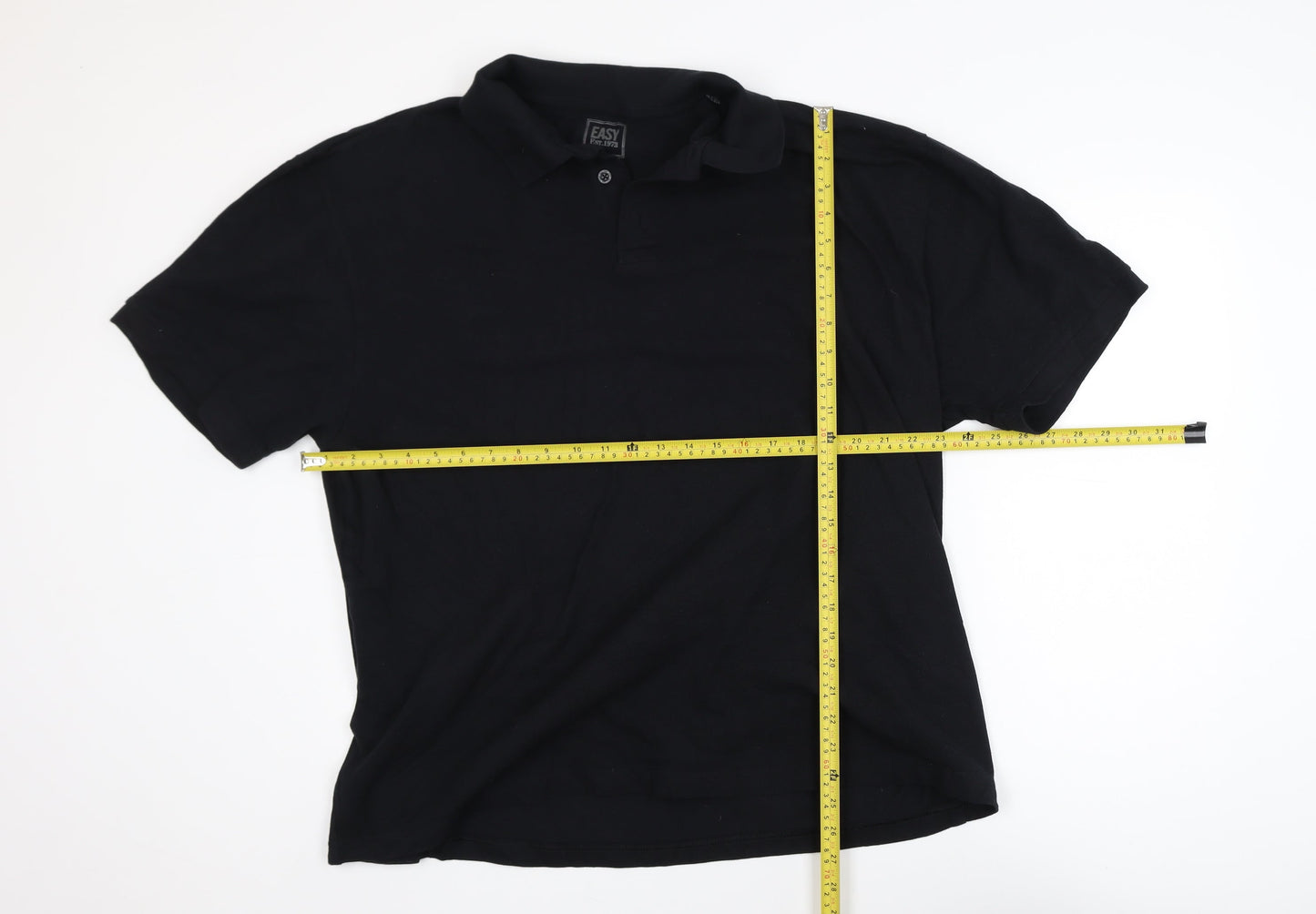 Easy Men’s Black 2XL Cotton Short Sleeve Polo Shirt
