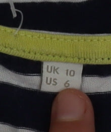 Boden Women Blue Striped Short Sleeve Cotton T-Shirt UK 10