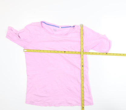 Boden Women Pink Basic Short Sleeve Cotton T-Shirt Size M