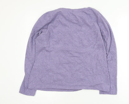 Seasalt Cornwall Women’s Purple Organic Cotton Long Sleeve T-Shirt UK 14