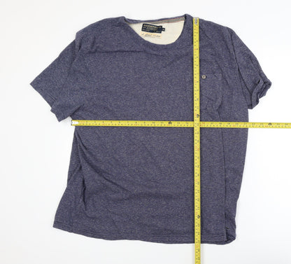 Hammond & Co Men's Blue Striped Cotton Crew Neck T-Shirt XL