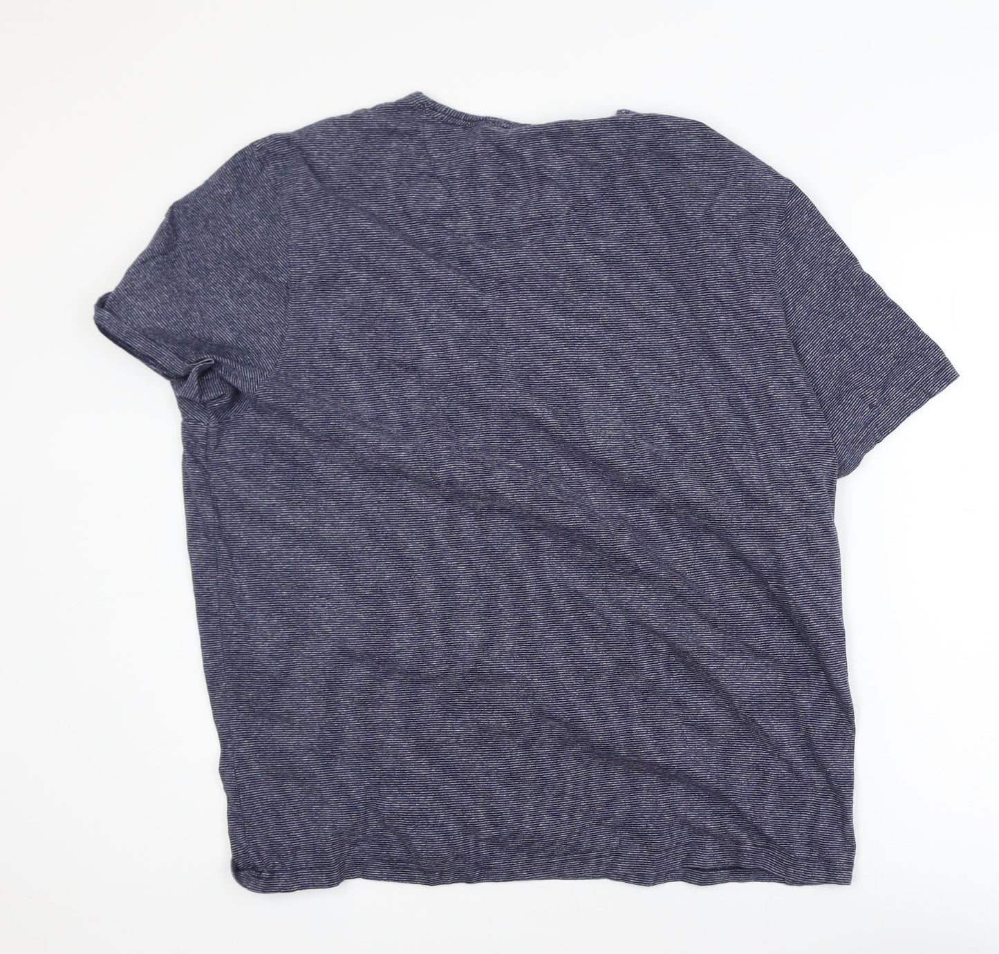 Hammond & Co Men's Blue Striped Cotton Crew Neck T-Shirt XL