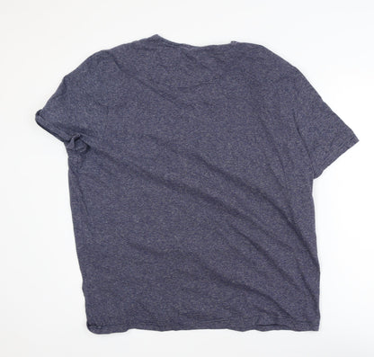Hammond & Co Men's Blue Striped Cotton Crew Neck T-Shirt XL