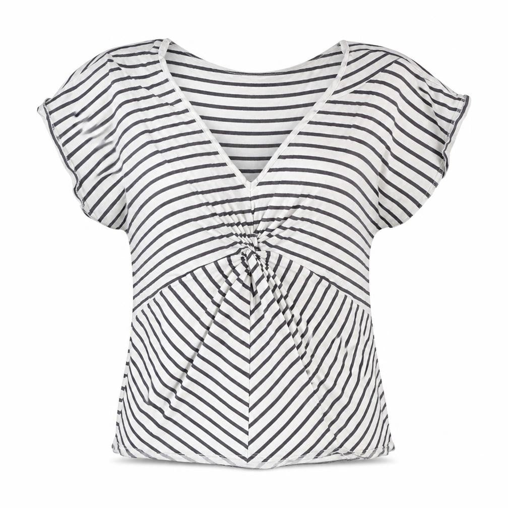 Mint Velvet Womens White Striped Wrap Blouse L