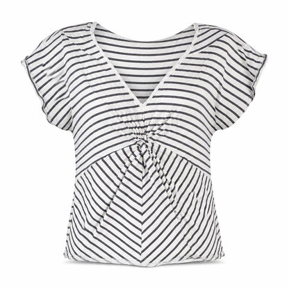 Mint Velvet Womens White Striped Wrap Blouse L