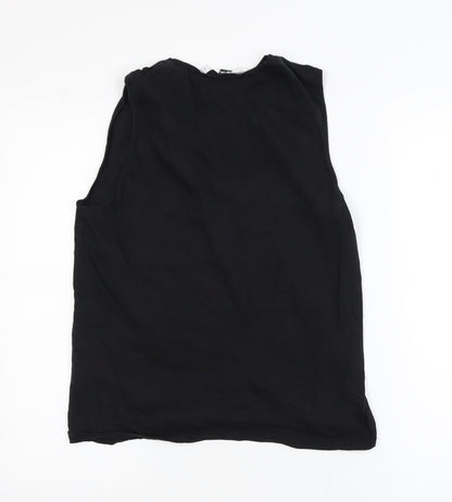 New Look Womens Black Cotton Sleeveless Tank Top UK 12