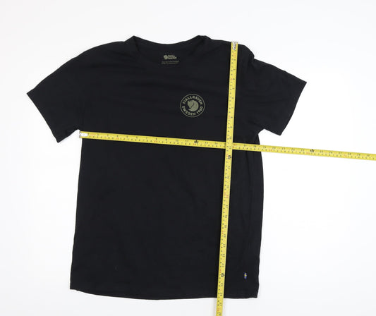 Fjallraven Men's Black Regular Fit Short Sleeve Crew Neck T-Shirt M