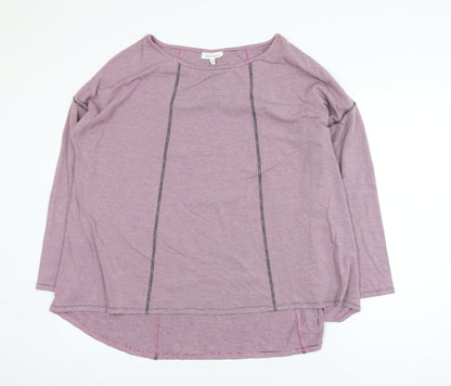 Thought Womens Purple Striped Long Sleeve Jersey Top Size 10